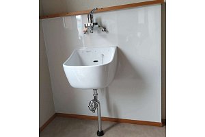 洗面台　洗面化粧台　洗面化粧台リフォーム　リフォーム　洗面台設置　新設　ペット　足洗い場