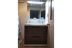 洗面台　洗面化粧台　洗面化粧台リフォーム　リフォーム　洗面台交換　クリナップ　ファンシオ　W900