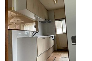 キッチン　キッチンリフォーム　リフォーム　キッチン交換　クリナップ　ラクエラ　給湯器交換　給湯器　三菱　エコキュート　SRT-ST375UA