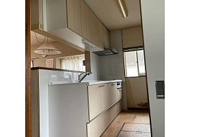 キッチン　キッチンリフォーム　リフォーム　キッチン交換　クリナップ　ラクエラ　給湯器交換　給湯器　三菱　エコキュート　SRT-ST375UA
