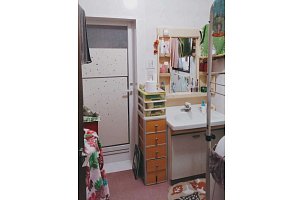 洗面台　洗面化粧台　洗面化粧台リフォーム　リフォーム　洗面台交換　クリナップ　ファンシオ　クロス張り替え　防水パネル設置　止水栓交換