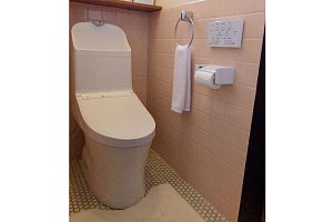 トイレ　トイレリフォーム　リフォーム　トイレ交換　TOTO　ｳｫｼｭﾚｯﾄ一体型 ZR1 ﾘﾌｫｰﾑ配/手洗付