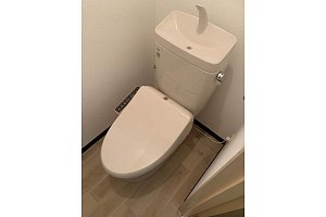 トイレ　トイレリフォーム　リフォーム　トイレ交換 LIXIL　アメージュZ　クッションフロア交換　シングルレバー混合栓　照明交換