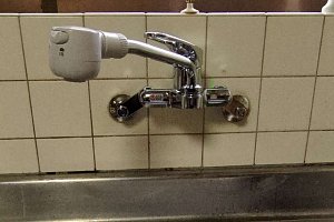 洗面台　洗面化粧台　洗面化粧台リフォーム　リフォーム　洗面台交換 クリナップ　BGA SANEI　ｼﾝｸﾞﾙｼｬﾜｰ混合栓　K27CMK-13