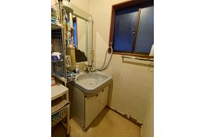 洗面台　洗面化粧台　洗面化粧台リフォーム　リフォーム　洗面台交換 クリナップ　BGA SANEI　ｼﾝｸﾞﾙｼｬﾜｰ混合栓　K27CMK-13