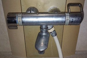 シャワー混合栓交換　混合栓交換　サーモシャワー混合栓　SANEI　ｻｰﾓｼｬﾜｰ混合栓　SK1814T-13