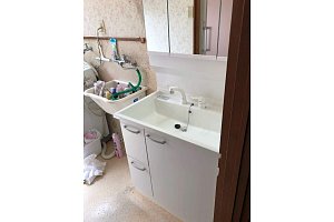 洗面台　洗面化粧台　洗面化粧台リフォーム　リフォーム　洗面台交換　クリナップ　BGA　止水栓交換