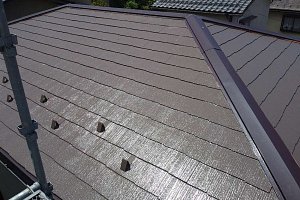 足場　屋根塗装