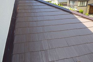 足場　屋根塗装