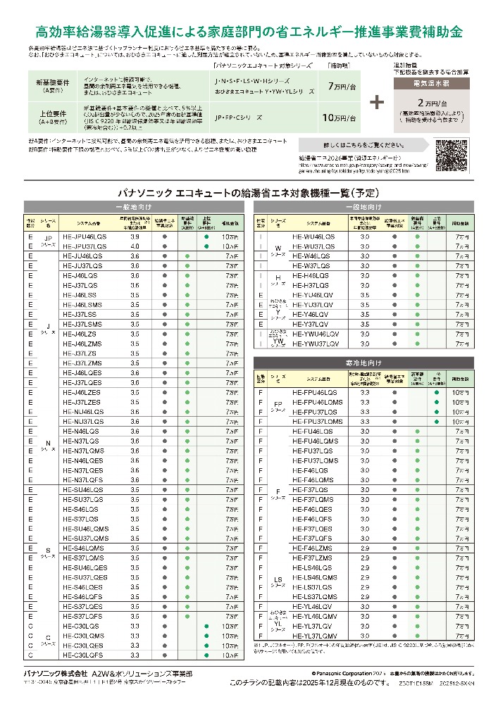 パナソニック給湯省エネ2026情報2ページ目