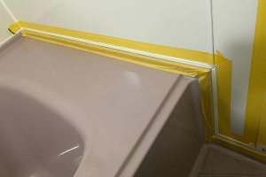 コーキング　浴室入り口　小工事　補修