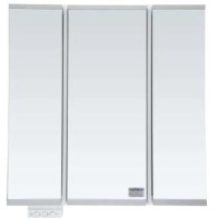 美ルックツインラインLED照明両開き３面鏡（ミラくるミラー）